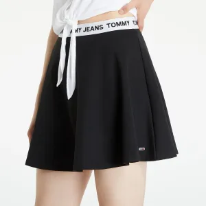 Tommy Jeans Logo Waistband Fit Mini Circle Skirt Black #228888