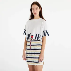 Tommy Jeans Oversized Crop Archive Short Sleeve T-Shirt White