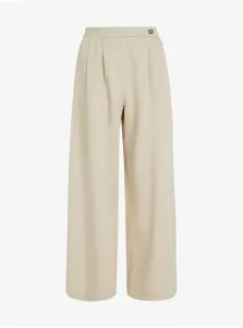 Beige women's wide trousers with linen Tommy Hilfiger - Ladies #1961127