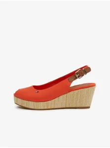 Orange Women's Wedge Sandals Tommy Hilfiger Iconic Elba - Ladies #1736576