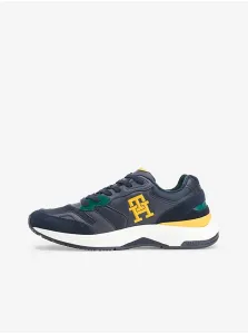 Tommy Hilfiger Yellow and Blue Mens Suede Details Sneakers Tommy Jeans - Men #1750442