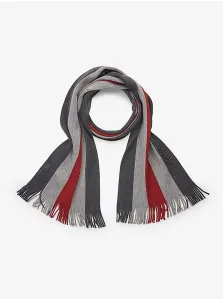 Men's Red-Grey Striped Wool Scarf Tommy Hilfiger - Men's