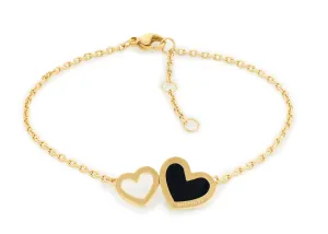 Tommy Hilfiger Affascinante bracciale placcato oro con cuori Enamel Hearts 2780740