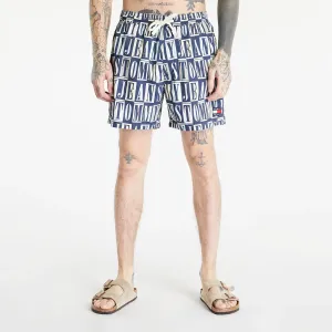 Dark Blue Men Patterned Shorts Tommy Jeans Beach Short - Men #1762953
