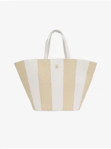 White-Beige Women's Striped Beach Bag Tommy Hilfiger - Women