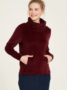 Burgundy Velvet Sweatshirt with Tranquillo Collar - Women #1044753