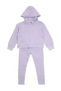 Trendyol Lilac Hooded Girl Knitted Bottom-Top Suit #1585360