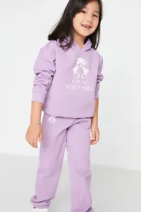 Trendyol Lilac Printed Girl Knitted Tracksuit Set #1231591