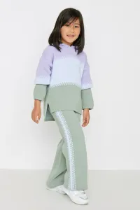 Trendyol Mint Color Block Girls' Knitwear Top-Upper Suit