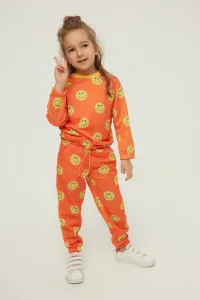 Trendyol Orange Printed Girl Knitted Tracksuit Set #1340505