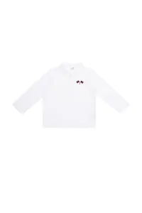 Trendyol White Embroidered Boy Knitted Polo Neck T-shirt #1379180