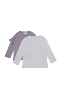Trendyol White-Lilac 2-pack Frill Detailed Girl Knitted T-Shirt #1330625