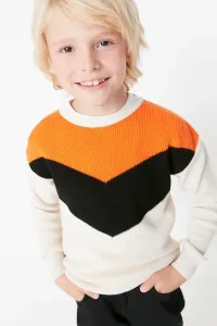 Trendyol Beige Color Block Boy Knitwear Sweater #1400326