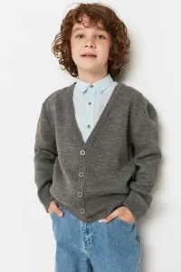 Trendyol Gray Button Detailed Boy Knitwear Cardigan