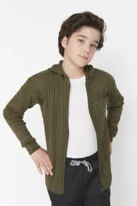 Trendyol Khaki Hooded Boy Knitwear Cardigan #1615573