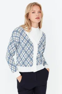 Trendyol Beige Line Patterned Knitwear Cardigan