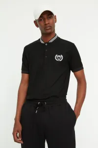 Trendyol Black Men's Slim Fit Polo Collar Short Sleeve Embroidered Polo Collar T-shirt #1589696