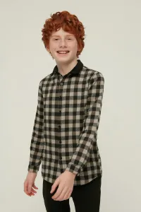 Trendyol Brown Checkered Boy Knitted Shirt #1317741