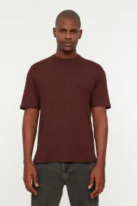 Trendyol Brown Men's Basic 100% Cotton Relaxed Fit Crew Neck Short Sleeved T-Shirt #1263171