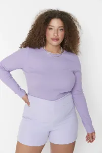 Trendyol Curve Lilac Long Sleeve Camisole Knitted Blouse
