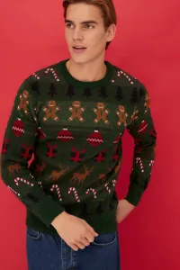 Trendyol Emerald Men's Crew Neck Christmas Knitwear Sweater
