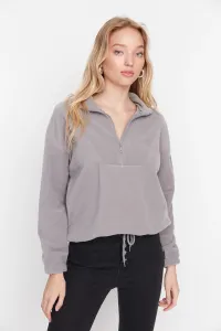 Trendyol Gray Zipper Detailed Knitted Sweatshirt #744088