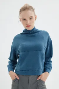 Trendyol Indigo Washed Pocket Detailed Basic Slim Sweatshirt #80233