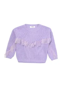 Trendyol Lilac Tulle Frill Detailed Girls Knitwear Sweater