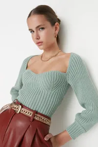 Trendyol Mint Collar Detailed Knitwear Sweater