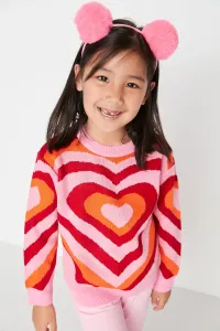 Trendyol Multicolored Heart Patterned Girl Knitwear Sweater #1625122