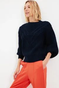 Trendyol Navy Blue Oversize Knit Detailed Knitwear Sweater #1319261
