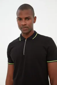 Trendyol Black Men's Regular/Normal Fit 100% Cotton Polo Neck T-shirt