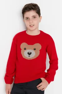 Trendyol Red Jacquard Unisex Knitwear Sweater #1620552