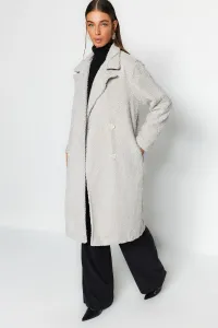 Trendyol Gray Oversize Wide Cut Long Bouquette Coat