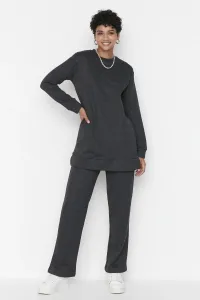 Trendyol Anthracite Crew Neck Knitted Tracksuit Set #1078991