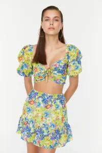 Trendyol Floral Print Beach Blouse-Beach Skirt Set