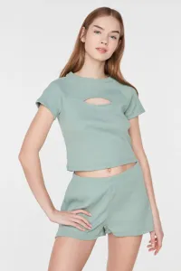 Trendyol Mint Cut-Out Detailed Camisole Knitted Bottom-Top Set #994492