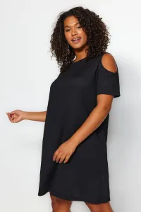 Trendyol Curve Black A-line Knitted Window/Cut Out Detailed Dress
