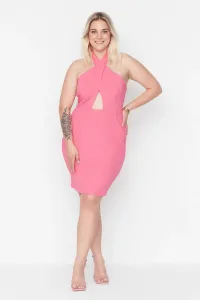 Trendyol Curve Pink Cutout Detailed Knitted Dress #1234324