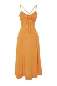 Trendyol Orange Tie Detailed Woven Dress