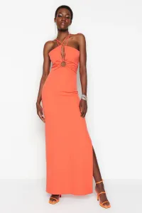 Trendyol Pomegranate Blossom Evening Dress With Weave Window/Cut Out Detailed Evening Dress