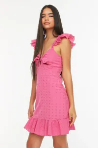 Trendyol Pink Embroidered Collar Detailed Dress #49644