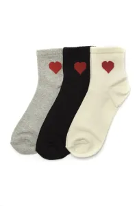 Trendyol Multicolored Heart Embroidered 3-Pack Knitted Socks