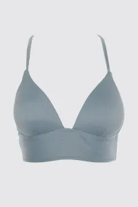 Trendyol Blue Triangle Push Up Textured Bikini Top #212221