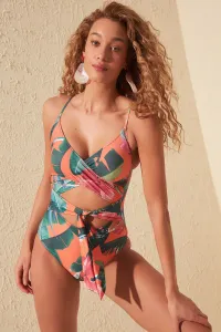 Trendyol Floral Patterned Double Breasted Linkage Swimsuit #178107