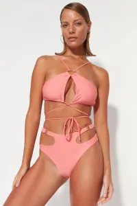 Trendyol Pink Halter Neck Accessory Bikini Top
