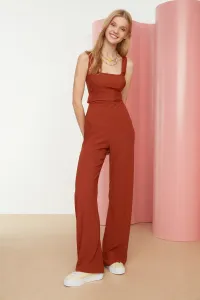 Trendyol Tile Tie Decollete Knitted Jumpsuit with Lace-up Detail #194686