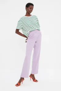 Trendyol Lilac Wide Leg Pleated Woven Trousers