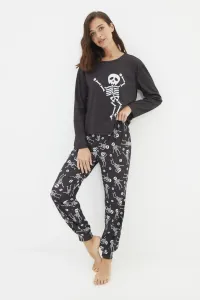 Trendyol Black Halloween Knitted Pajamas Set #1318738