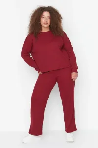 Trendyol Curve Claret Red Crew Neck Knitted Pajamas Set #1624153
